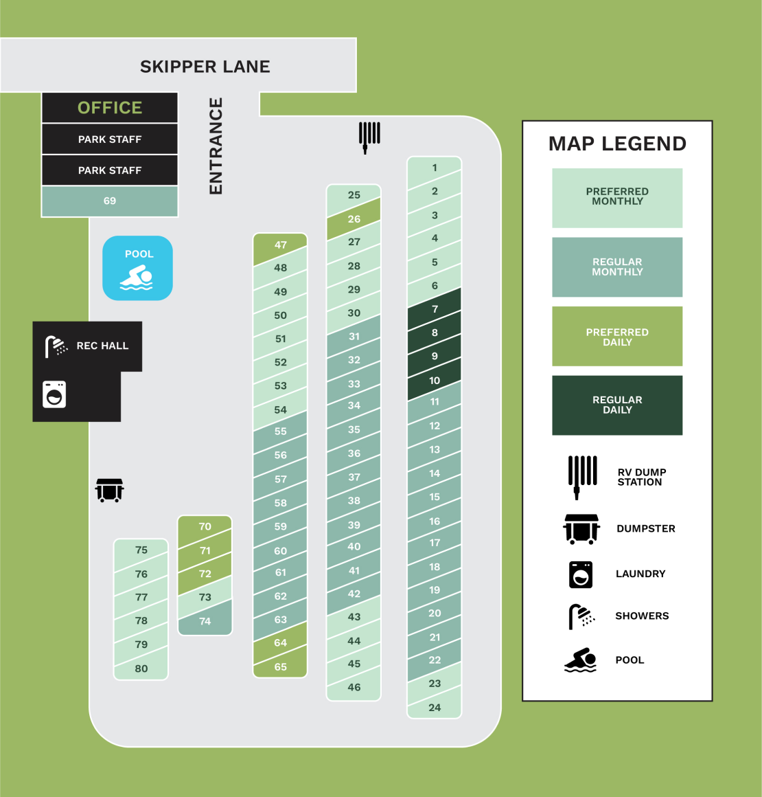 Padre Palms RV Resort Property Map